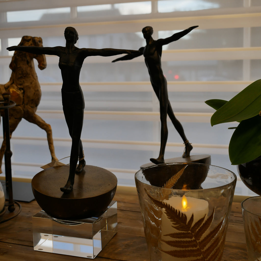 Finding balance sculptures on display in the At Home Designs showroom.