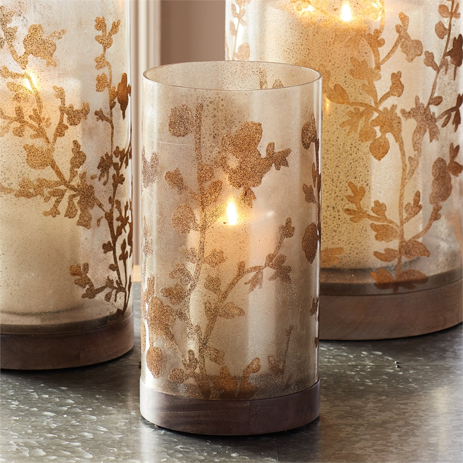 Gold Hurricane Candle Holder
