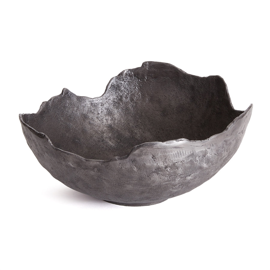 Roland Organic Grande Decorative Bowl with an oil-rubbed bronze finish and irregular sculpted edges.